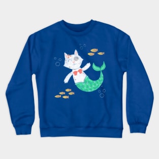 Cute Mermaid Cat (Mercat) Crewneck Sweatshirt